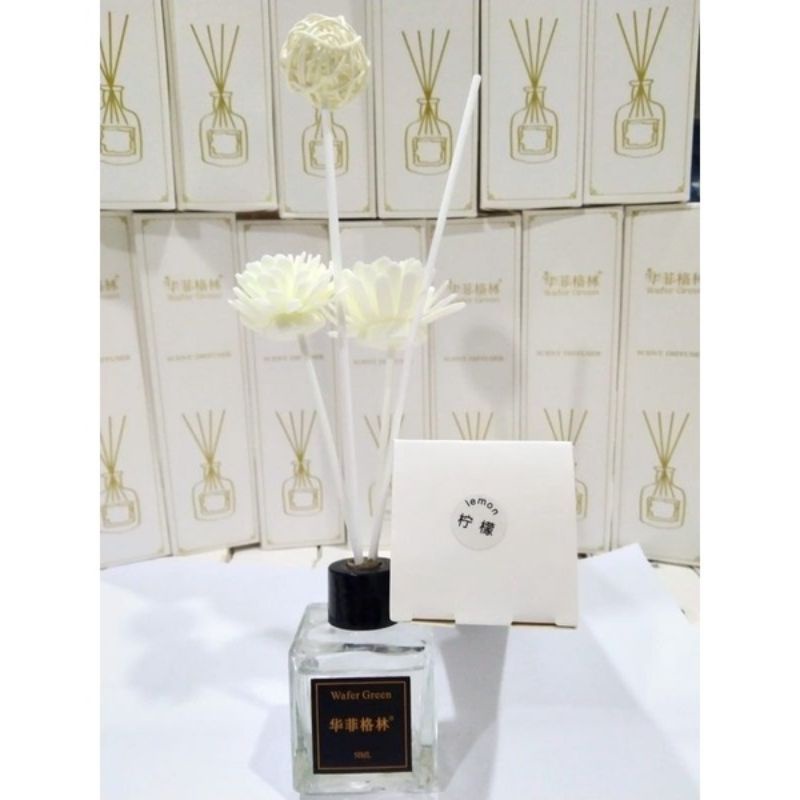 Reed Diffuser 60 Ml Aromatherapy Pewangi Ruangan Aroma Terapi Ruangan Cair Harga Termurah Purifier Aromaterapy Humidifier Fragrance Oil Diffuser Original Murah Terlaris Essential Oil Diffuser Purifier Pendingin Ruangan-AROMA 50-LEMON