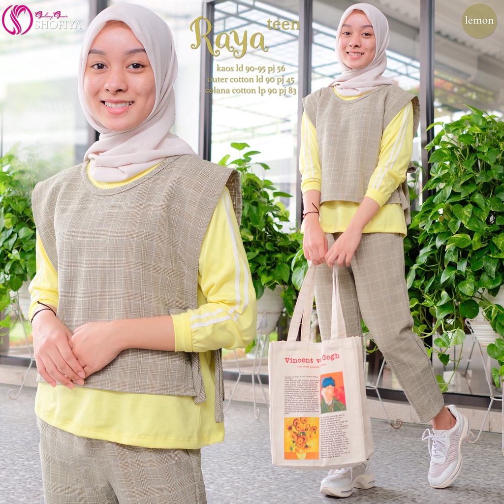 Baju setelan Anak Perempuan/Remaja Raya One Set