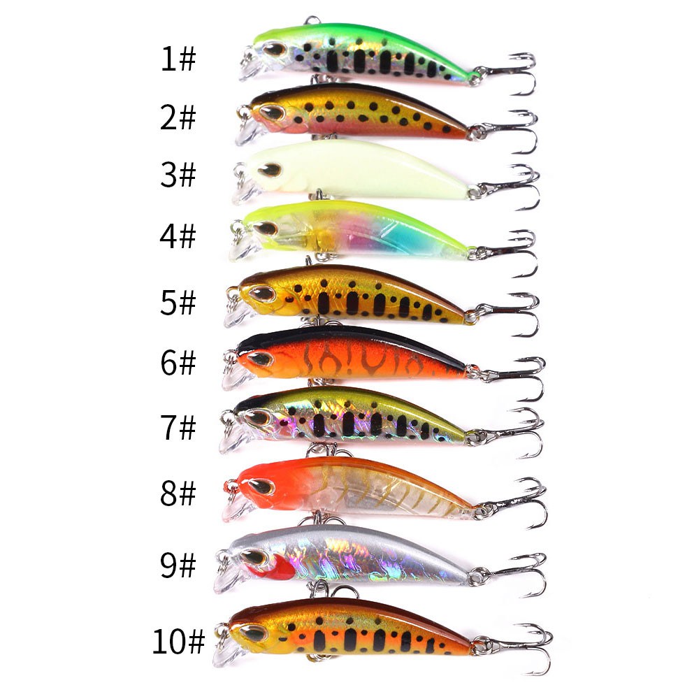 HENGJIA 5PCS/Box Fishing lures 58mm 5.4g Sinking Minnow lure Artificial Hard Baits Fishing Tackle