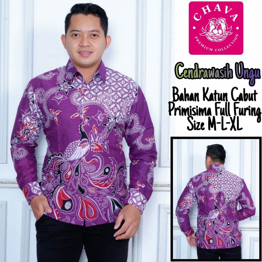 Kemeja batik terbaru warna purple / batik lengan panjang ungu / batik lengan pendek ungu /batik ungu