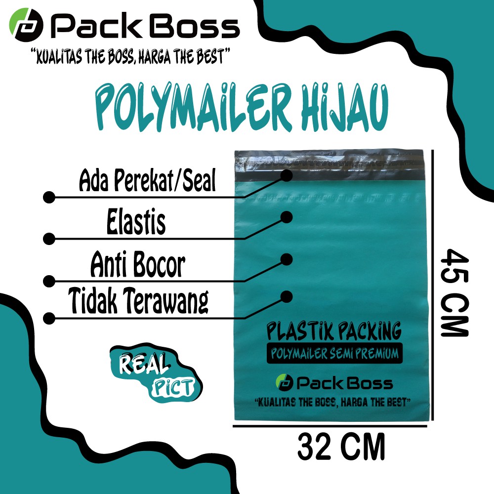 

Polymailer HIJAU MATTE DOFF 32x45 (+/- 100 lembar) Berperekat Praktis