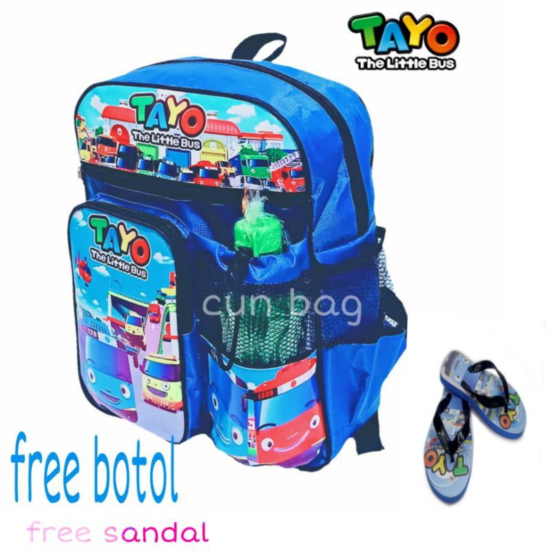 tas rangsel tayoe gratis botol dan sandal