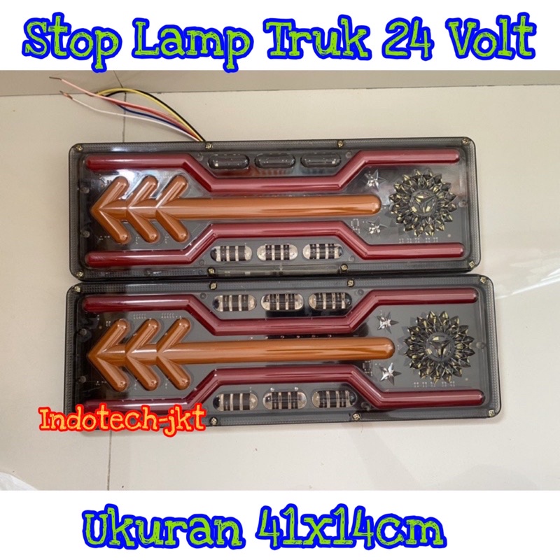 Stop Lamp Lampu Belakang Truk 24 volt Model Lamborgini 41cm