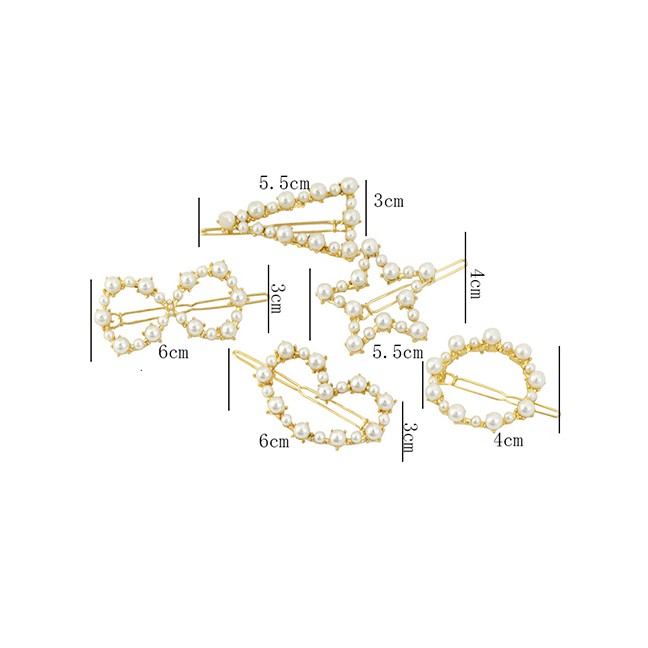 LRC Jepit Rambut Fashion Word Pearl Hairpin