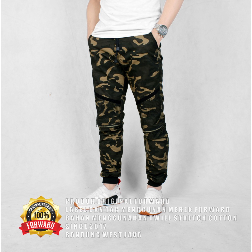 Celana Panjang Joger Jogger Sepeda Casual Ziper Army Original