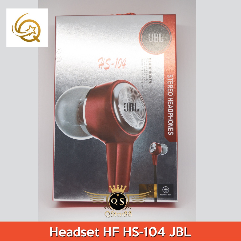 Handsfree HS-104 Extrabass Earphone JBL Extrabass Headset JBL Extrabass HS-104 branded JBL / MI / VIVO / OPPO / SAMSUNG ORIGINAL EXTRA BASS
