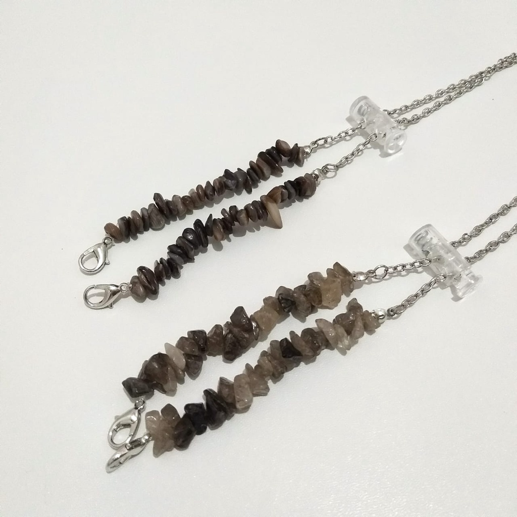 Strap Masker Konektor 2 in 1 Rantai Batu Pecah / Kalung Masker 2 in 1