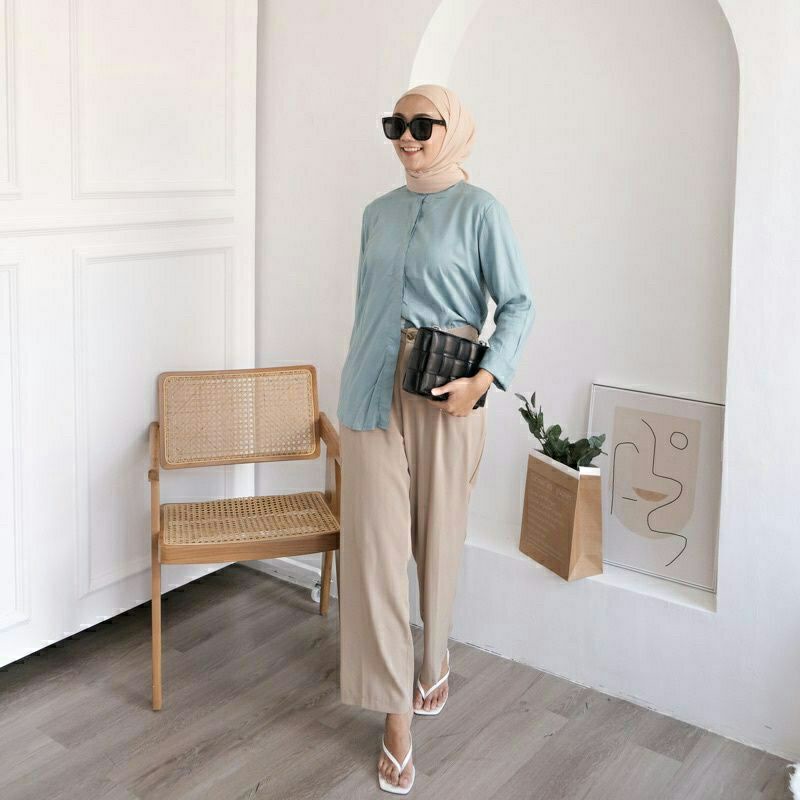 KEMEJA WANITA OVER SIZE FIT TO XXL RAYON TWILL-Wardah