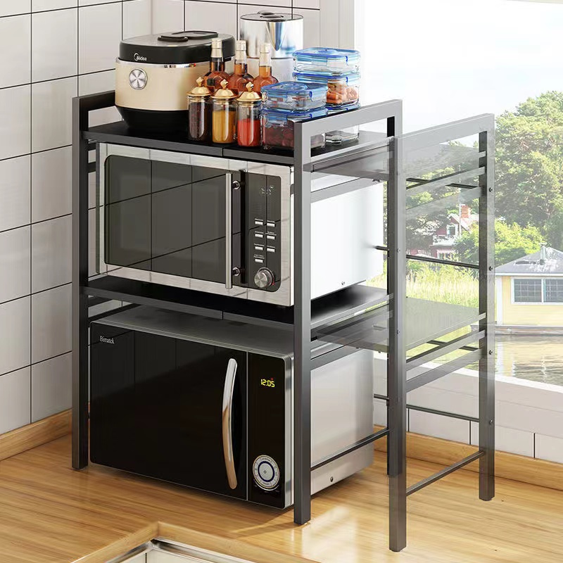 Rak Dapur Rak Microwave Dapat Disesuaikan Rak Oven Perlengkapan Multifungsi Rak