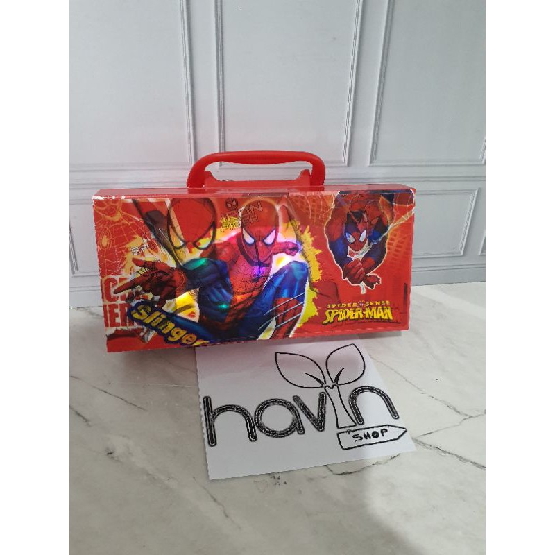 kotak pensil KODE password ada LAMPU/pencil case/KODE LED-SPIDERMAN kodeLED