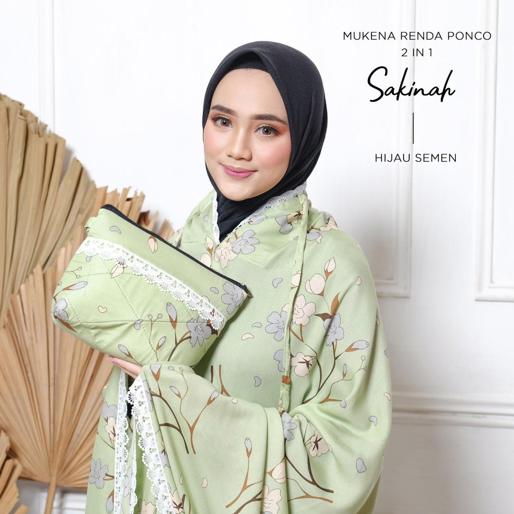 MUKENA BALI TASIK - MUKENA DEWASA RENDA PONCO 2 IN 1 SAKINAH