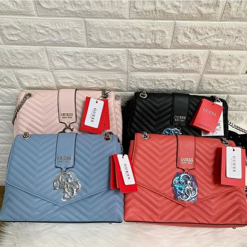 COD Tas Wanita Guess Violet Shoulder Bag Ori Premium Import