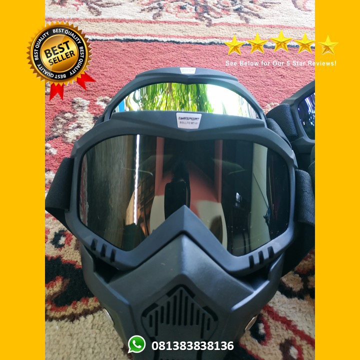 kacamata google + mask warna brown