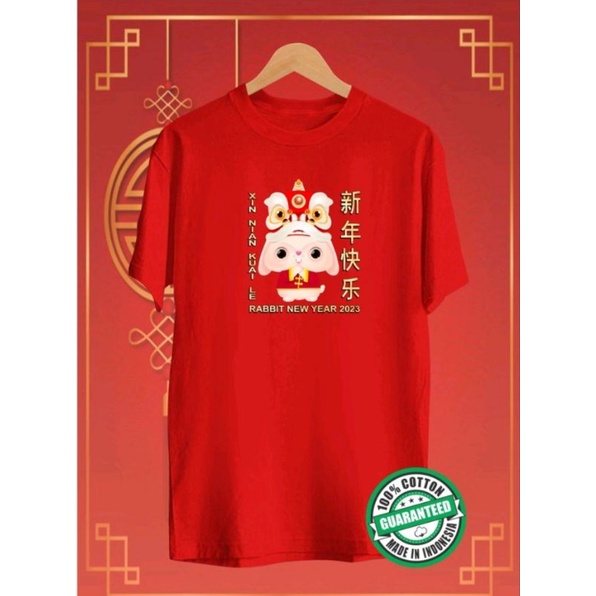 koas imlek 2023 / baju imlek 2023 tahun kelinci / kaos imlek unisex rabbit barongsai 999/ baju ovrsi