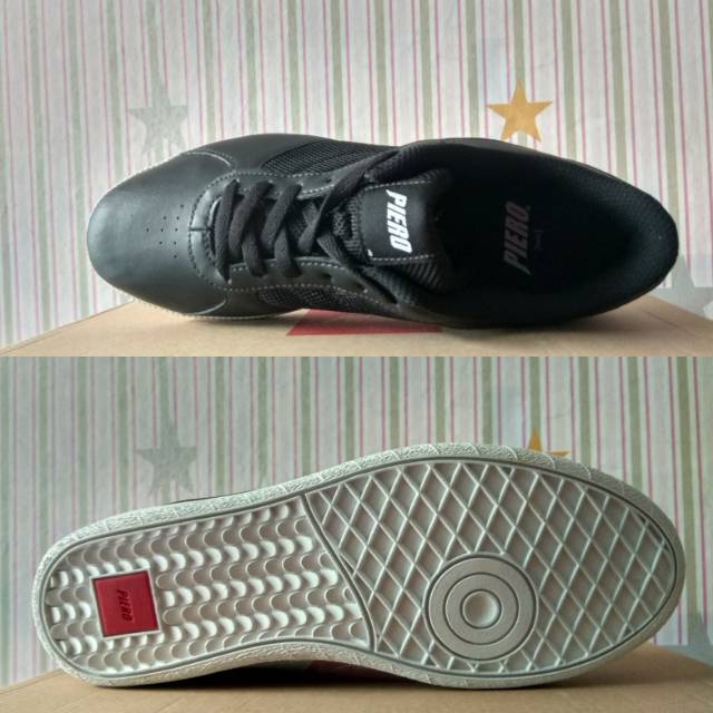 Sepatu casual Piero B-625 black white P50045 original