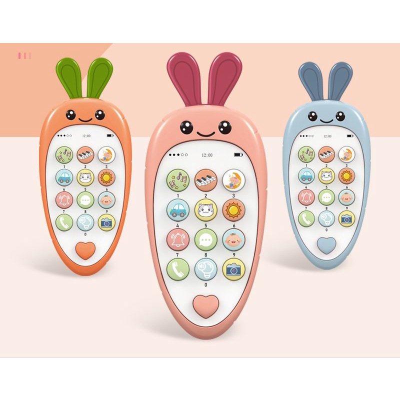 Mainan Anak MOBILE PHONE RABBIT Telepon Music Puzzle Bilingual Mobile