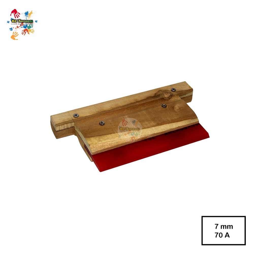 Rakel sablon 20cm karet merah lancip 70A