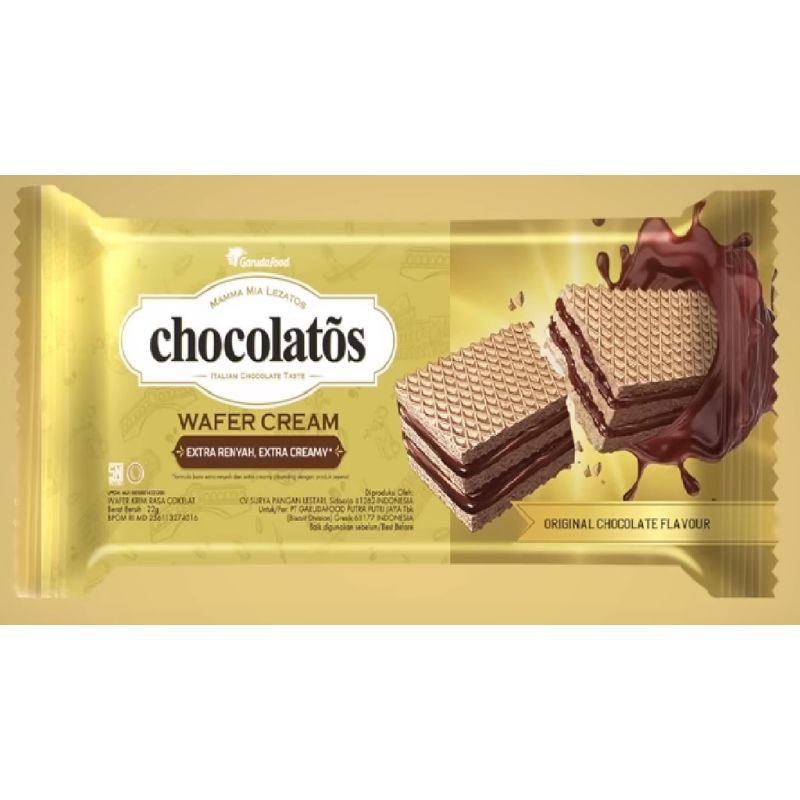 

CHOCOLATOS WAFER CREAM 22 GR ISI 10 PCS AYES TOSERBA