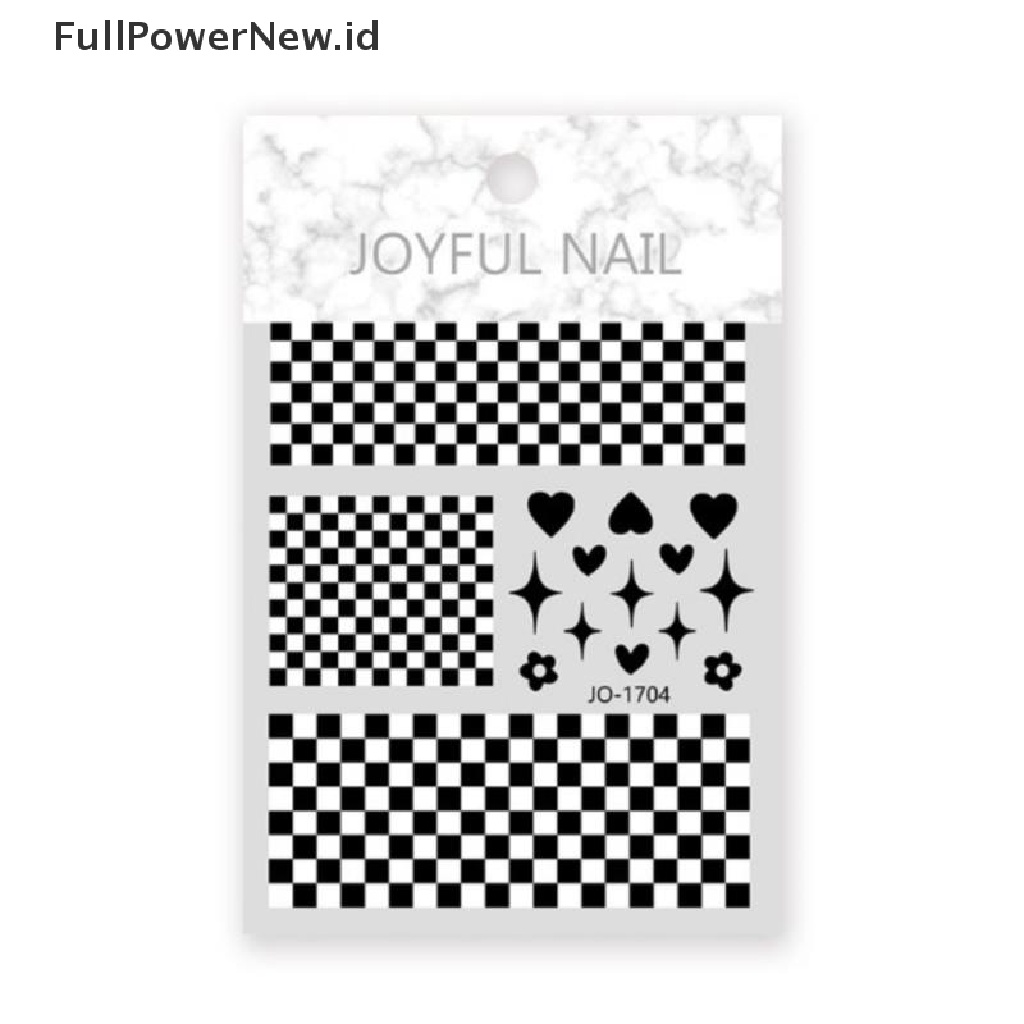 (Full) Stiker Decal Foil Motif Kotak-Kotak Untuk Dekorasi Nail Art DIY