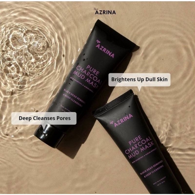 Azrina pure charcoal mud mask halal bpom masker penghilang komedo - Share In Jar