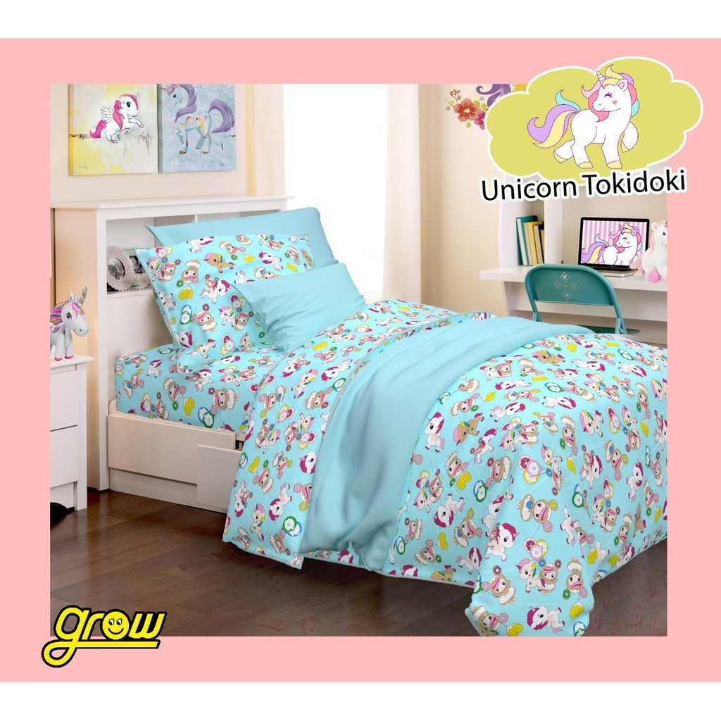 SPREI BAHAN KATUN GROW MOTIF UNICORN TOKIDOKU