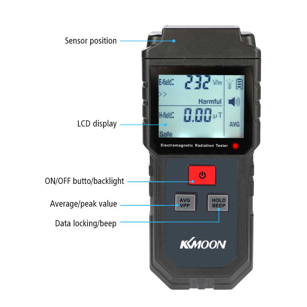 KKmoon Electromagnetic Radiation Magnetic Field Dosimeter Detector