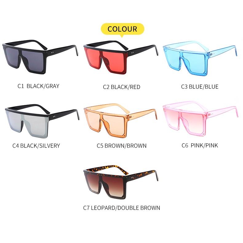 2022 Kacamata Hitam Oversize Frame Kotak Besar Aksen Rivet Untuk Wanita