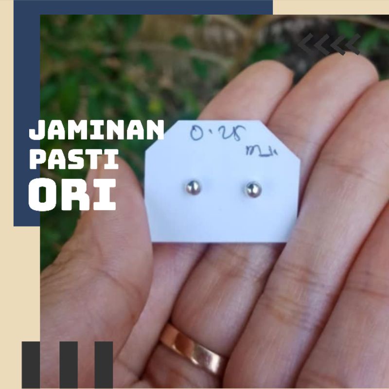 Anting Tindik Emas Putih Muda Asli Permata /Anting Anting /Anting Lingkaran