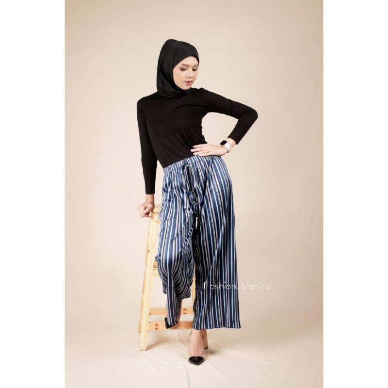 KULOT PLISKET PANJANG MOTIF SALUR/NORWAY CULLOTES PANTS/ KULOT CANDY PREMIUM