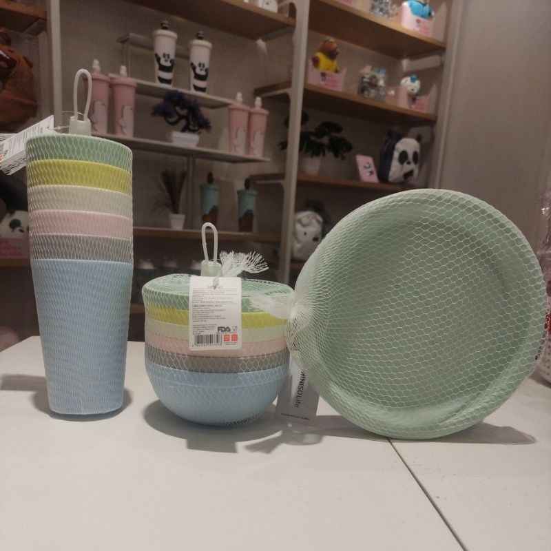 1 SET GELAS, PIRING, MANGKUK ORIGINAL MINISO
