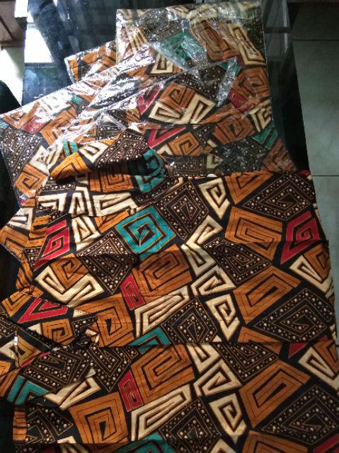 Asifa Batik Hrb026 Kenongo Kemeja Tosca Pendek Pekalongan Padi M L Xl Sogan Tulis Halus Kemeja Batik