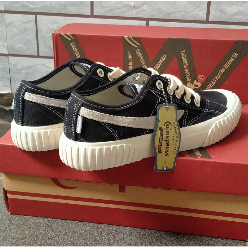 Sepatu snaker pria dan wanita Campuss Semesta Low Black