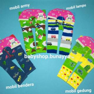 Legging bayi perempuan tutup kaki motif pita dan motif