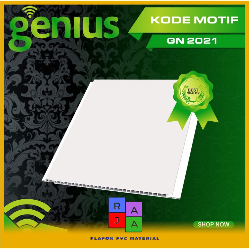 plafon pvc mewah merk genius motif putih polos 2021