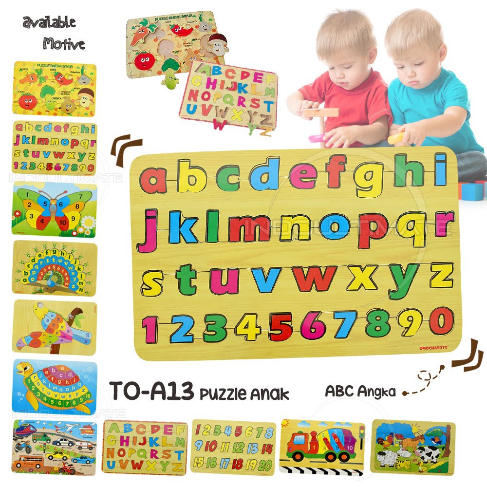 Mainan edukasi Puzzle Besar kayu anak SNI Alphabet huruf TO-A13 Mainan anak bayi laki laki perempuan