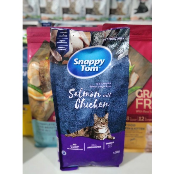 Makanan Kucing Snappy Tom Dry food 1,5kg - Salmon Chiken