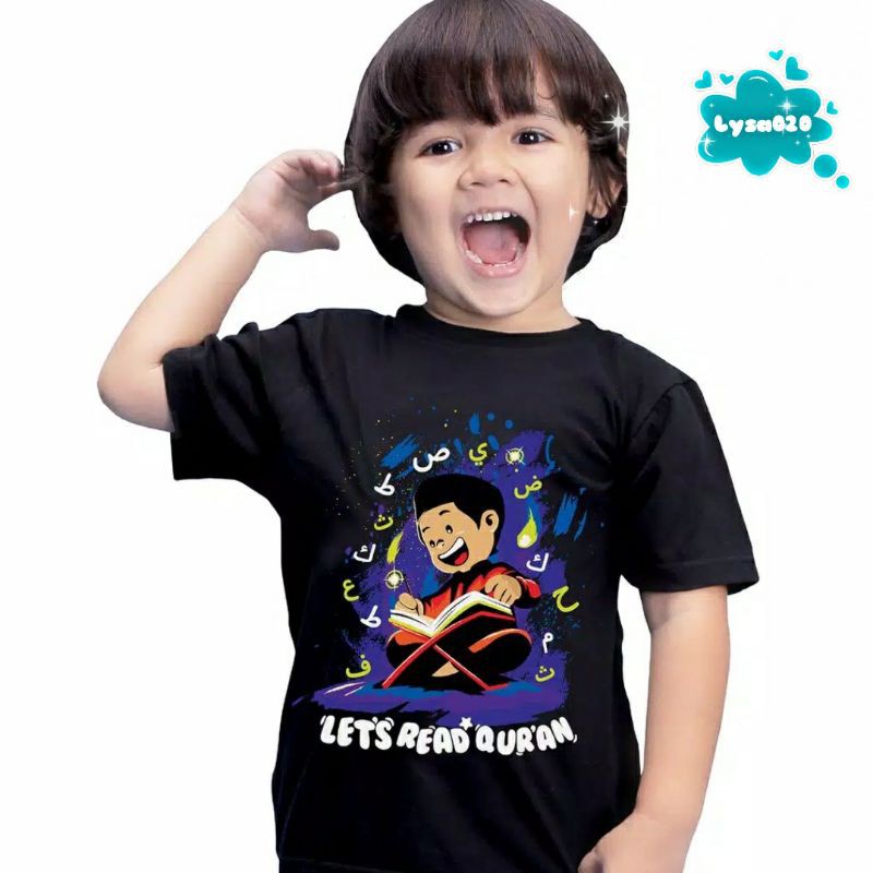 SALE Kaos Afrakids Lengan Pendek AF247 &quot;Let's Read Qur'an&quot;