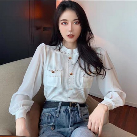 hijab loverz baju wanita Knit Hollow Blouse Import 8667