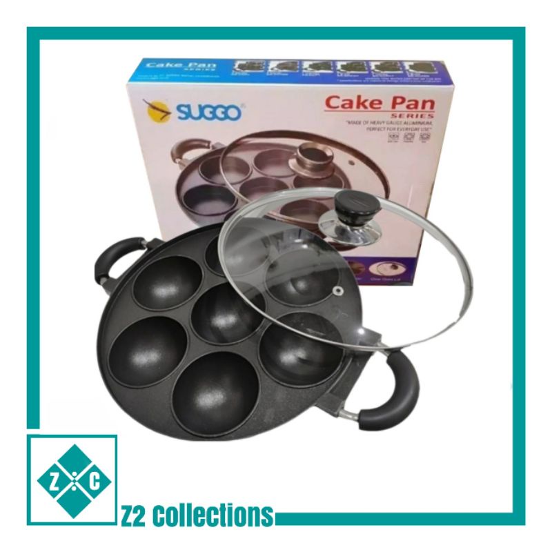 SUGGO Cake Pan 7 Lubang Cekung Cetakan Kue Dorayaki Serabi Mini Loyang Kue bulat