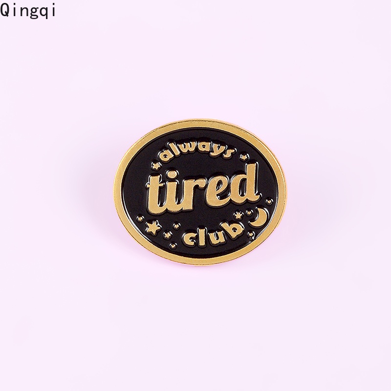 Bros Pin Enamel Bentuk Bulat Desain Ban Always Never Dead Punk Warna Hitam