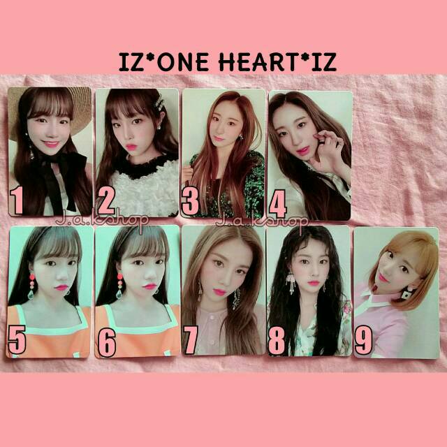 OFFICIAL PHOTOCARD IZONE HEARTIZ ALBUM KPOP IZ*ONE HEART*IZ EUNBI HYEWON SAKURA CHAEYEON YENA YURI