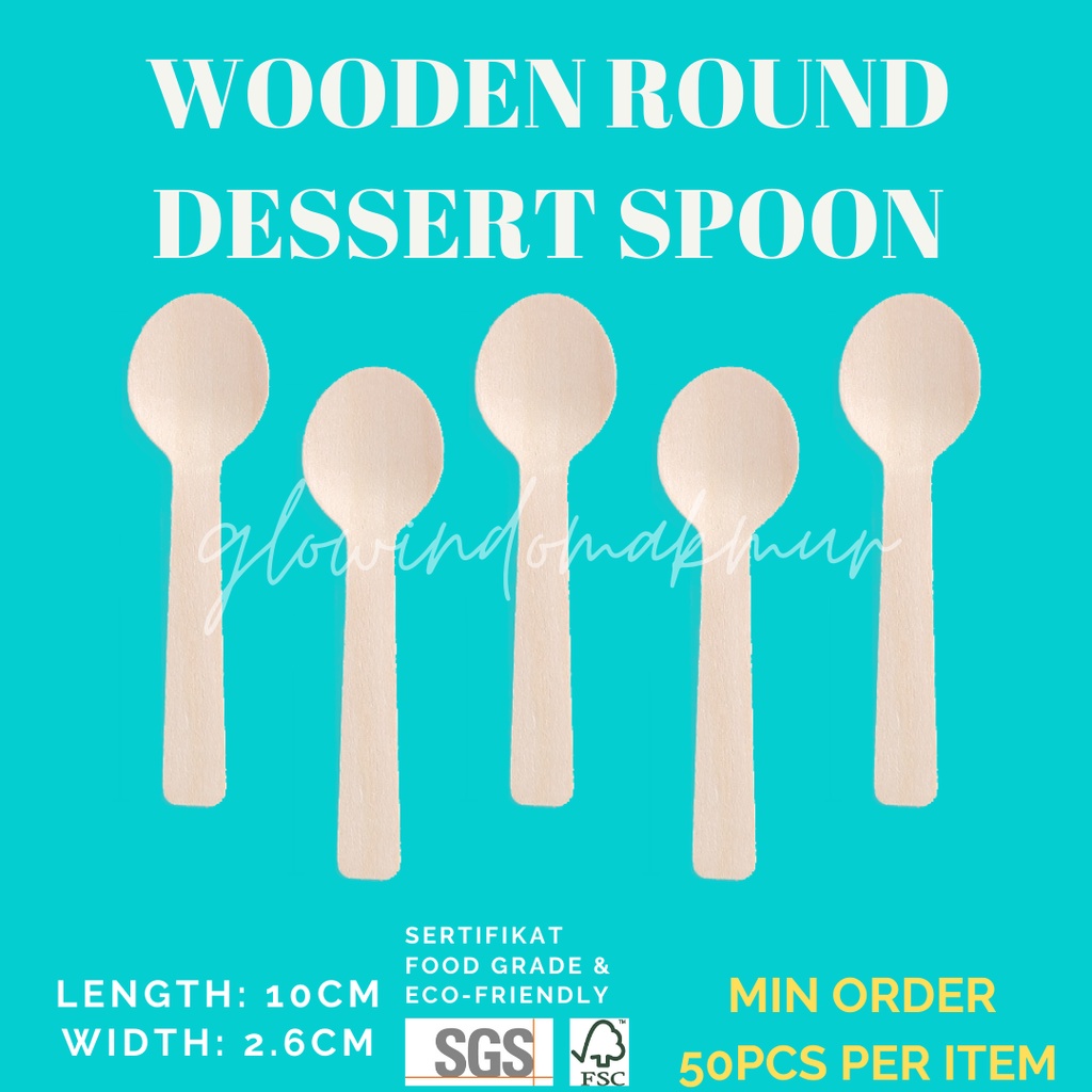 Pisau Kayu Wooden Knife Pisau Kue Pisau Dessert Sendok Kayu Garpu Kayu Gase Spork Kayu