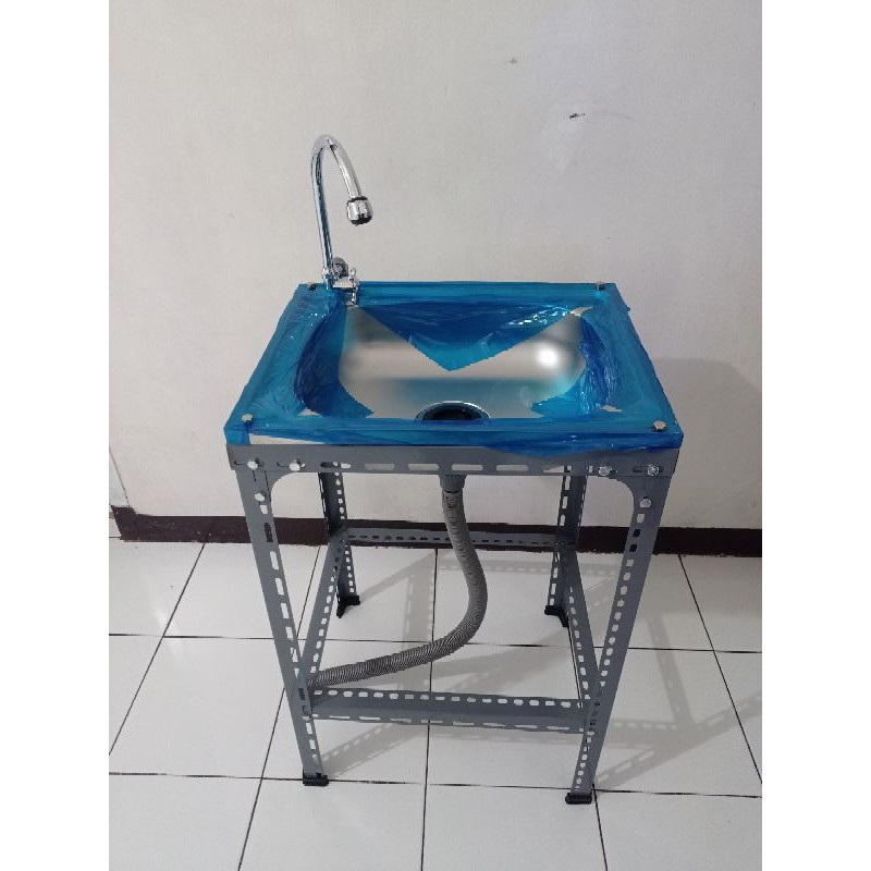 wastafel portable 50x40/bak cuci piring paket lengkap siap pasang