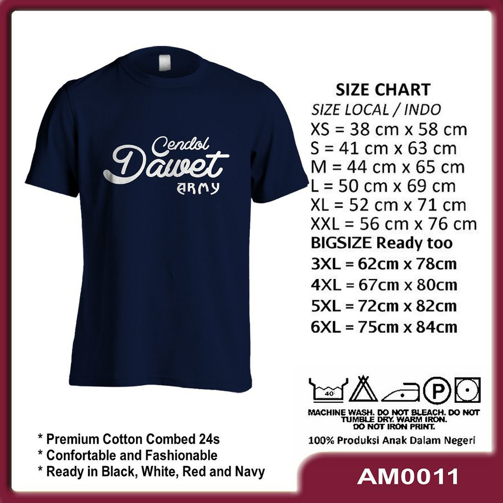 Kaos Cendol Dawet Army Bahan Cotton Combed 24s_Premium Tshirt UKuran XS hingga Big Size 6XL