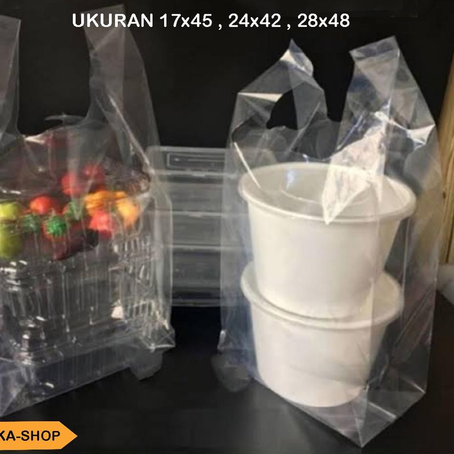 TERMURAH Kantong Plastik Bening / Kresek Kantong Plastik HDPP Bening tebal / kresek bening isi 50 pc