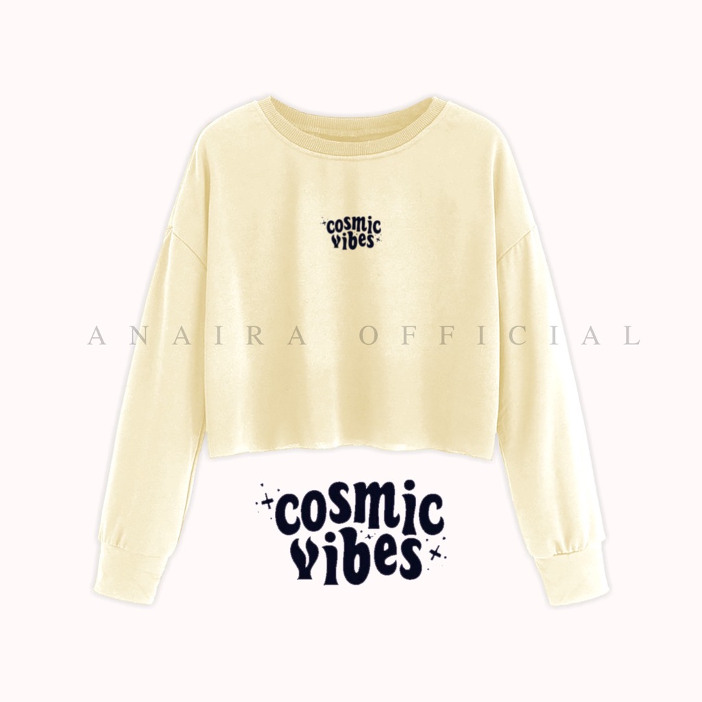 SWEATER CROP COSMIC VIBES WANITA  ANAIRAOFFICIAL