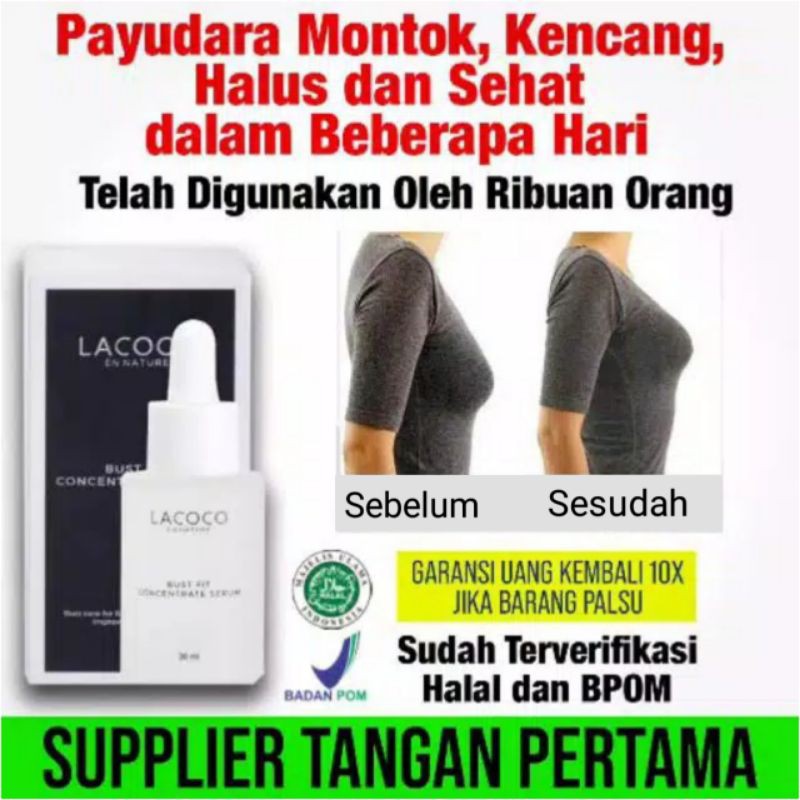 Pembesar Payudara | LACOCO BUST FIT | PREMIUM PRODUK | Serum Payudara | Pengencang Payudara | Lacoco