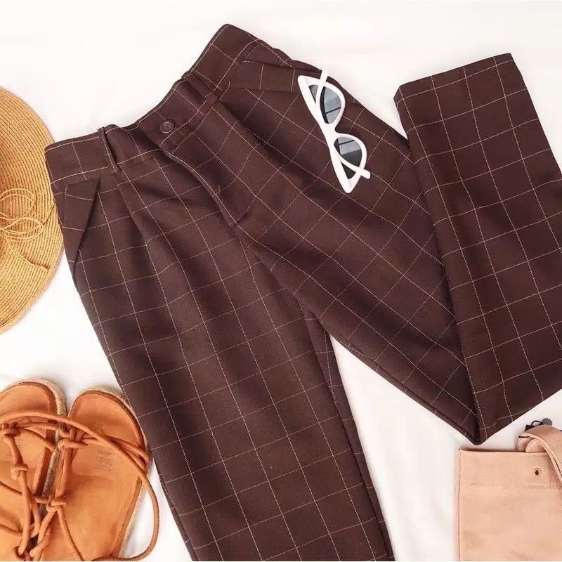 TARTAN PANTS STRADIVARIUS GEISHA PANTS TARTAN CELANA TARTAN PANTS STRADIVARIUS GEISHA PANTS TARTAN CELANA