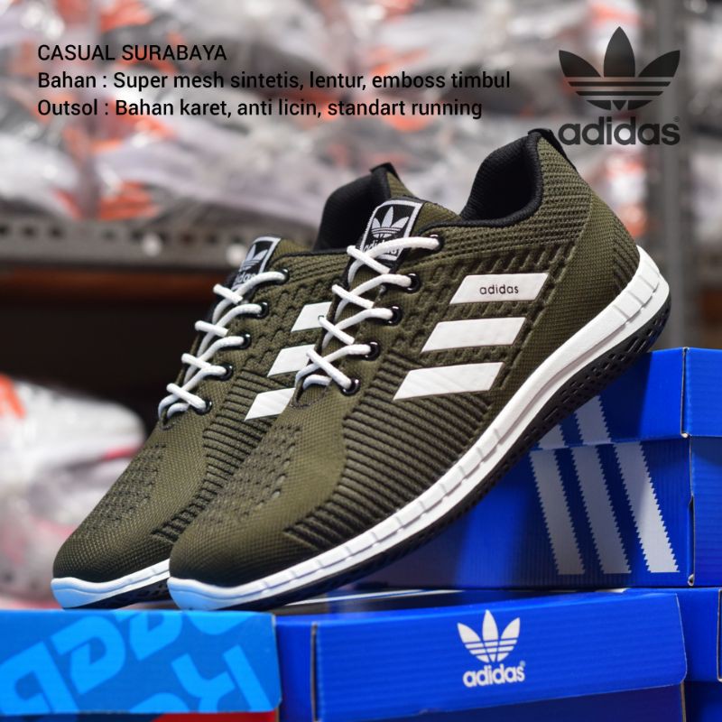 HIJAU ARMY @ Sepatu Adidas Neo Running Warna Army