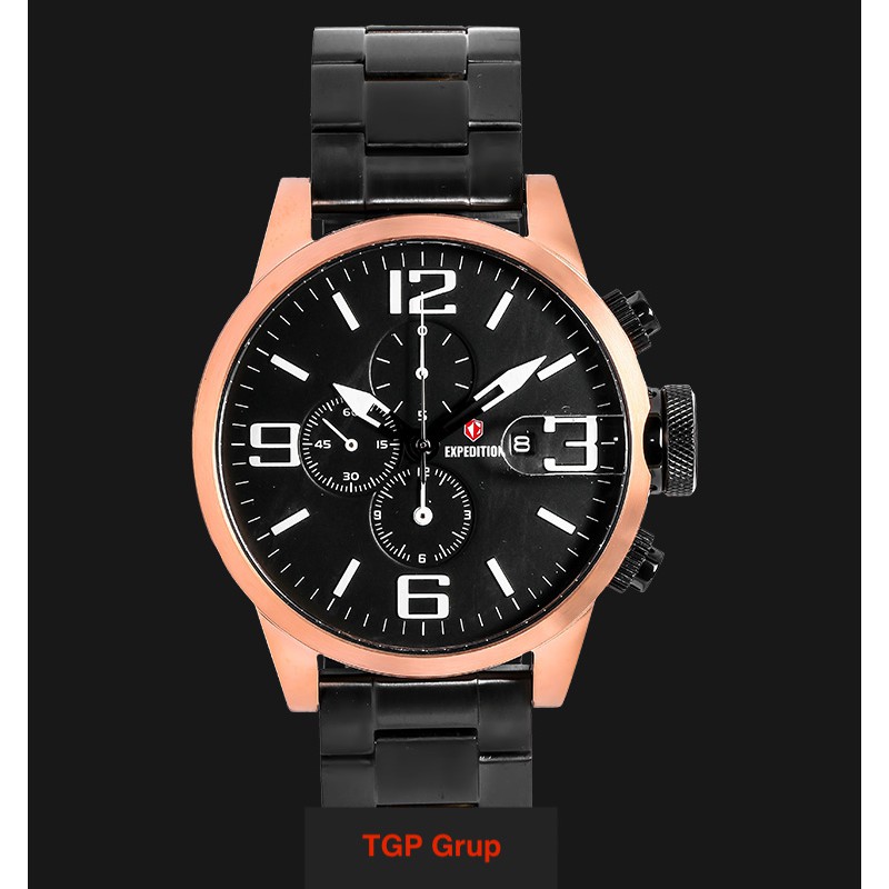 Expedition E 6386 M C BBRBA Chronograph Man Black Dial Rose Gold Case